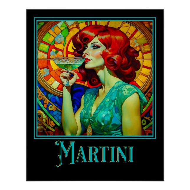 Art Nouveau Martini Poster (Front)