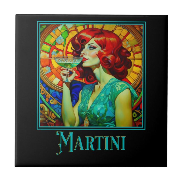 Art Nouveau Martini Tile (Front)