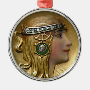 Art Nouveau Medallion Metal Tree Decoration