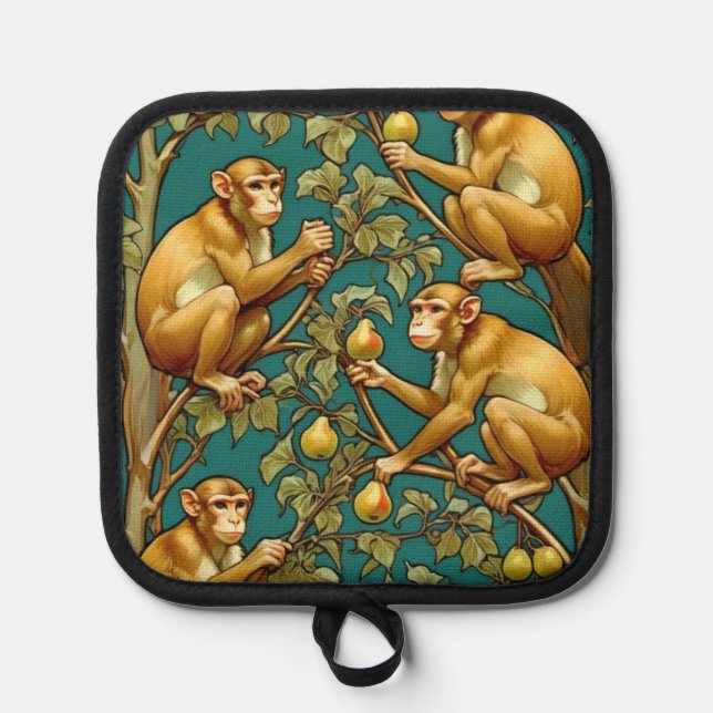 Art Nouveau Monkey Pot Holder (Front)