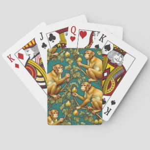 Art Nouveau Monkeys in Pear Tree Playing Cards