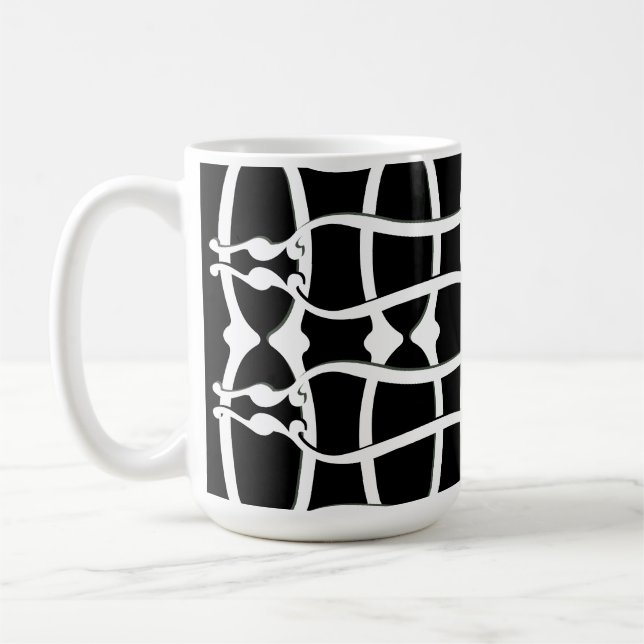Art nouveau monochromatic pattern  coffee mug (Left)