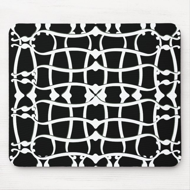 Art nouveau monochromatic pattern  mouse mat (Front)