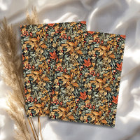 Art nouveau Morris fall autumn leaves pastel green
