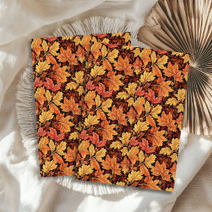 Art nouveau Morris fall autumn leaves terracotta Tissue Paper