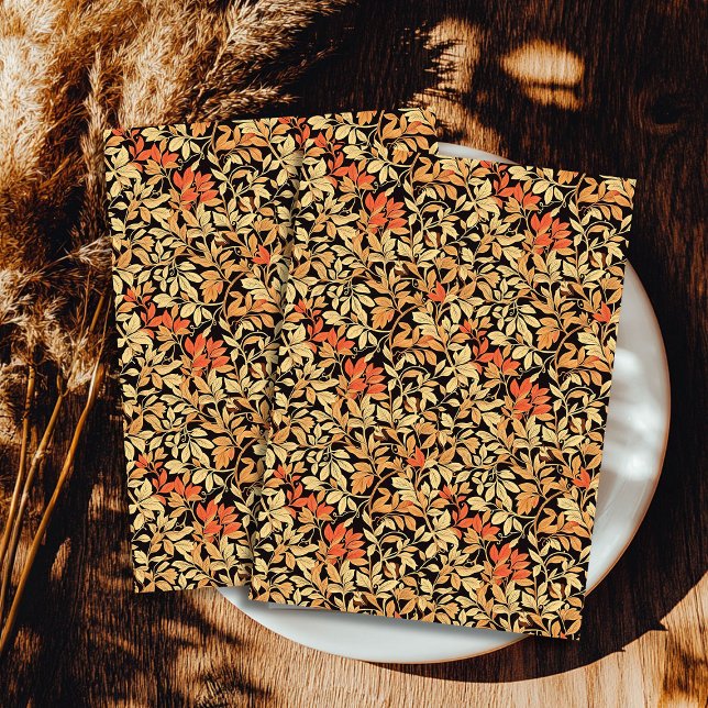 Art nouveau Morris fall autumnal pastel leaves Tissue Paper (Art nouveau Morris fall autumnal pastel leaves Tissue Paper)