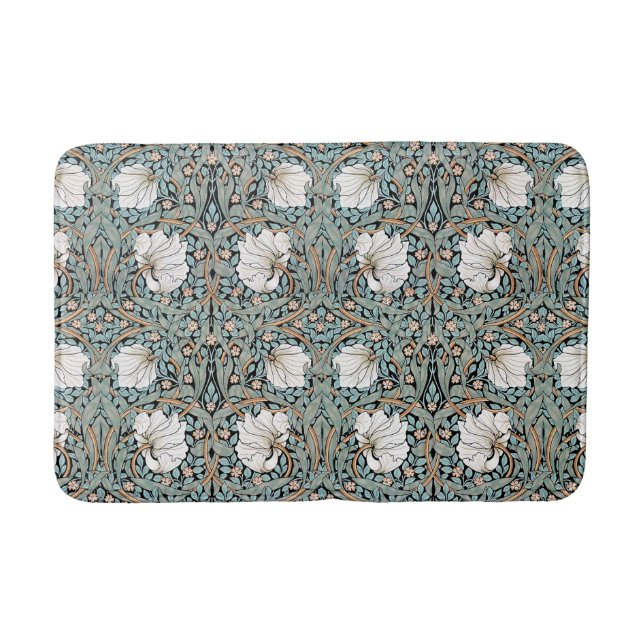 Art Nouveau Morris Pimpernel Flowers Bath Mat (Front)
