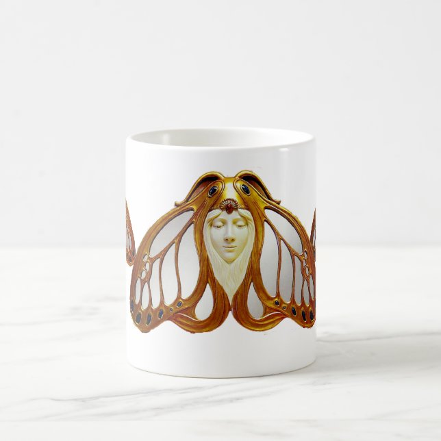 ART NOUVEAU MOTH WOMAN COFFEE MUG (Center)