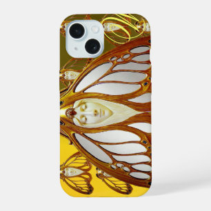 ART NOUVEAU MOTH WOMAN GEM MONOGRAM iPhone 15 CASE