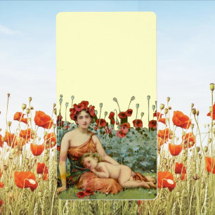 Art Nouveau Mother and Child with Poppies