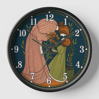 Art Nouveau Mother and Daughter Clock