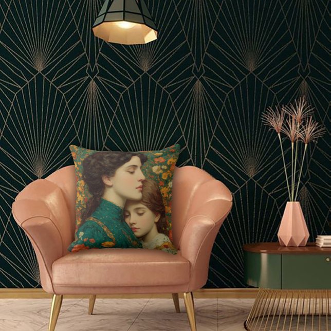 Art Nouveau Mother & Child Cushion (Creator Uploaded)