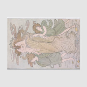 Art Nouveau Mother Children Sea Queen Decoupage  Tissue Paper