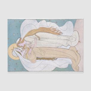 Art Nouveau Mother Daughter Woman Moon Decoupage  Tissue Paper