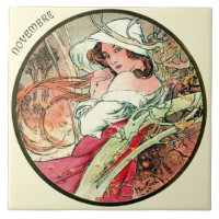 Art Nouveau Mucha Calendar November