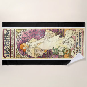 Art Nouveau Mucha Sarah Bernhardt Beach Towel