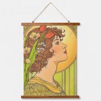 Art -nouveau Muse with spring flowers