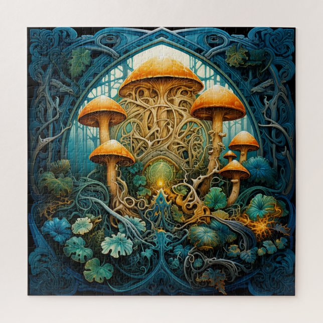 Art Nouveau Mushroom Fantasy Puzzle (Vertical)