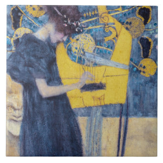 Art Nouveau "Music I" Painting by Gustav Klimt  Tile