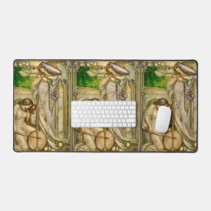 Art Nouveau Music Maidens Vintage Illustration Desk Mat