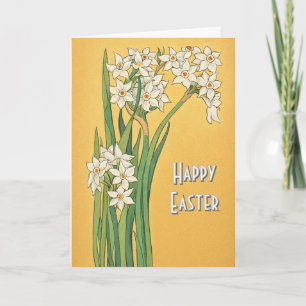 Art Nouveau Narcissus Flowers – Easter Card