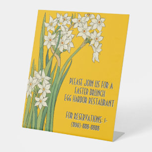 Art Nouveau Narcissus Flowers – Easter Pedestal Sign