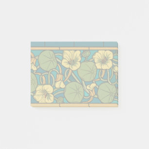 Art Nouveau Nasturtium Blue Gold floral Verneuil Post-it Notes