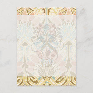 art nouveau nature floral pattern art postcard