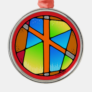 Art Nouveau Naudhiz Rune of Overcoming Metal Tree Decoration