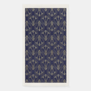 Art Nouveau Navy Blue and Gold Napkin