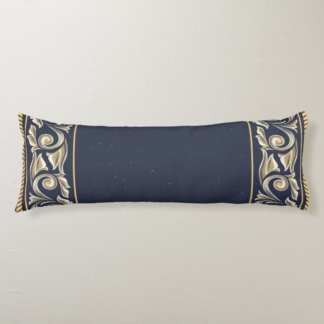 art nouveau, navy blue, gold,antique,belle époque, body cushion (Front)