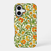 Art Nouveau orange and yellow floral pattern