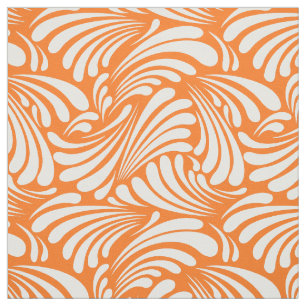 Art Nouveau Orange Fabric