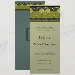Art Nouveau Orchard Vintage Bird Wedding Invites