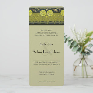 Art Nouveau Orchard Vintage Bird Wedding Invites