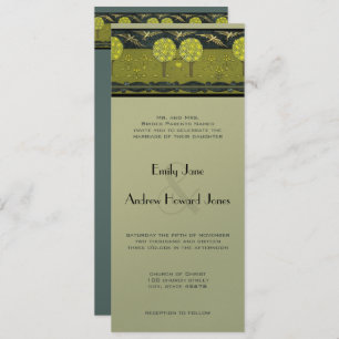 Art Nouveau Orchard Vintage Bird Wedding Invites