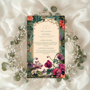 Art Nouveau Orchid Frame Wedding Enclosure Card