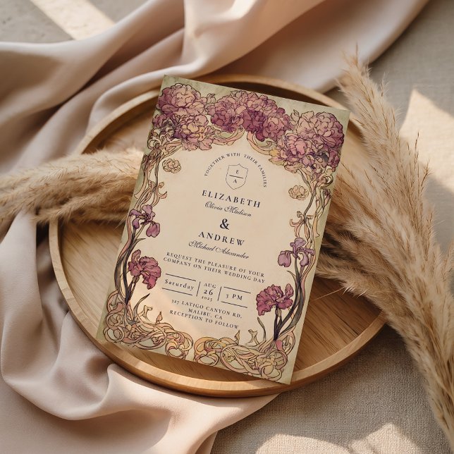 Art Nouveau Orchid Wedding Invitation (Creator Uploaded)