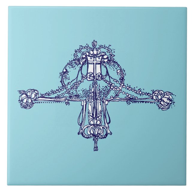 Art Nouveau Ornament by Jessie Marion King Tile (Front)