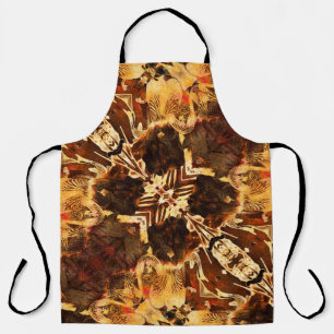art nouveau ornamental vintage golden and brown pa apron