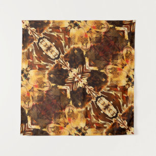 art nouveau ornamental vintage golden and brown pa tapestry