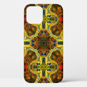 art nouveau ornamental vintage pattern in green, y iPhone 12 case