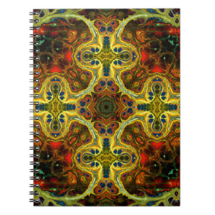 art nouveau ornamental vintage pattern in green, y notebook