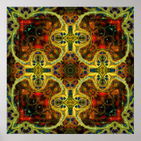 art nouveau ornamental vintage pattern in green, y
