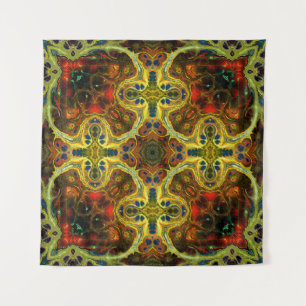 art nouveau ornamental vintage pattern in green, y tapestry