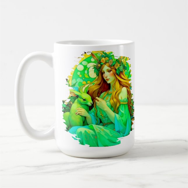 Art Nouveau Ostara Celtic Spring  Coffee Mug (Left)