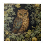 Art nouveau owl in the forest tile<br><div class="desc">Owl art nouveau style,  William Morris inspired art.</div>