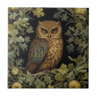 Art nouveau owl in the forest