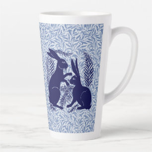 Art Nouveau Pair of Rabbits De Morgan and Morris Latte Mug