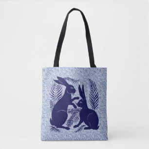 Art Nouveau Pair of Rabbits De Morgan and Morris Tote Bag